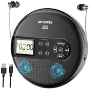 Portable CD Player with Dual Stereo Speakers and 60 Seconds Anti Skip,