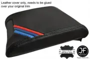 BLACK STITCH TRI STRIPES SLIDING ARMREST LEATHER COVER FITS BMW E39 1996-2003 (for: BMW)