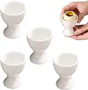 Egg Cups 4PCS Ceramic Egg Cups for Soft Boiled Eggs Non Slip Poached Easy to Clean Holder for Breakfast Cooking