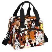 Cartoon Dog Insulated Lunch Bag for Women Men Reusable Lunch Box Cooler Bag L...