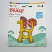 Nuby Geo Zoos Yellow Giraffe Silicone Teether 3+ Months BPA Free Soothe Gums