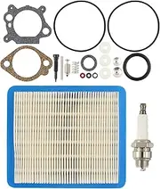 Carburetor Overhaul Carb Rebuild Air Filter Kit for Briggs & Stratton 498260 492495 493762 5 HP Quantum Vertical Shaft Engine Lawn Mower Yard Machine Sears Craftsman 4 Cycle Snowblower Snow Thrower