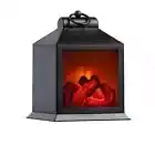 NIB GRAYSON HOME LED Tabletop Fireplace Black 8 inch Great Gift NIB