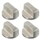 4 X Gas Stove Knobs Cooker Oven Switch Control Hob Kitchen Knob Silver Set