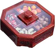 YXUANYZNB Platter Nut Bowl Solid Wood Dried Fruit Box Divided Candy Box with Lid Snack Platter Multifunction Snack Storage Container
