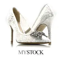 在飛比找蝦皮購物優惠-二手專櫃品牌正品Mystock蕾絲婚鞋