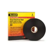Scotch® Vinyl Electrical Tape 22, 1 in x 36 yd, Black