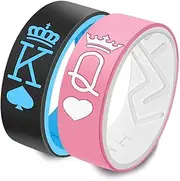[LWJYX] King Queen Silicone Couple Ring,Crown Rubber Engagement Wedding Bands,Anniversary Promise Lover Ring,8mm Wide 2mm Thick