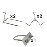 Stainless Steel Spit Roast Accessories 22mm | Prong, Brackets, Back Brace