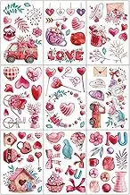9 Pieces Valentine's Day Window Clings Heart Valentines Day Gifts for Office