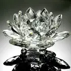 Crystal Lotus Flower Figurines Hue Reflection Glass Lotus Flowers Sparkle