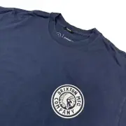 NEW Brixton Men’s Rival II Worn/Wash Crewneck S/S T-Shirt Navy/White • Small