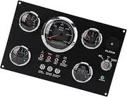 5in1 Dashboard Gauge Set, IP67 Digital Gauge Cluster Engine RPM Fuel Level Oil Pressure Water Temp Voltage Meter Replacement for RV Boat Yacht
