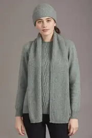 McDonald Possum Merino Fine Rib Scarf-Mint