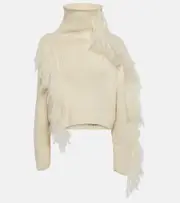 [Cordova] Cordova Ploma shearling-trimmed wool sweater AU 14 white