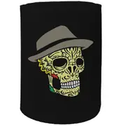 Alcohol Stubby Holder - Mexican Fedora Skull - Funny Novelty Birthday Gift Joke Beer Can Bottle