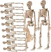 Gogogmee 16pcs Halloween Skeleton Decorations Flexible Mini Skeleton Props for Parties Realistic Decor