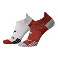 在飛比找PChome24h購物優惠-BROOKS 魔鬼輕量型踝襪-2雙組合包_白/黏土紅 黏土紅