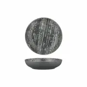 4x Bowl 210mm / 1000mL Luzerne Drizzle Grey with White Commercial Cafe Crockery