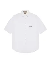 Gucci Collared Short-Sleeved Shirt SHIRTS INCH16.5,SHIRTS INCH16 white