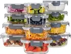 Igluu Meal Prep Glass Containers with Lids (12 Pack) - Leakproof Food Storage