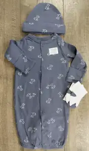 Baby Boy Clothes New Carter's Preemie Handsome Little Fella Dog 3pc Gown Outfit