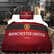 Secc Manchester Logo Bedding Sets D Microfiber Printed Duvet Cover with Zipper Closure and Pillowcase Children's Duvet Covers,A 135*200 CM Single13...