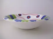 PRIMULA PLANTS BLUE & GREEN STRIPES DESIGN SOUP BOWL- 8 1/4" -1203K
