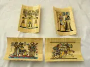 4 Egyptian Papyrus Paper Painting Pharaoh 4" X 6" Different Designs