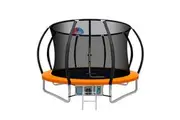 Everfit 10FT Trampoline for Kids w/ Ladder Enclosure Safety Net Rebounder Orange