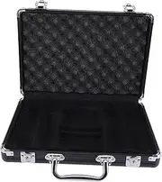 HONMEET Chip Box Chips Hard Case for Cards Chip Containers Aluminum Alloy Chip Case Cards Storage Case Chip Storage Container Card Container Cards Holder Chip Organizer Black Sponge