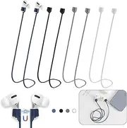 Magnetic Anti-Lost Straps for AirPods,4 Pack Ultra Strong Magnetic AirPods Strap Anti-Lost Neck Rope Cord,Soft Silicone Sports Lanyard Compatible with AirPods 1&2/ Pro /2nd/3rd (Black/White/Grey/Blue)