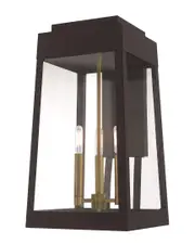 Livex Oslo 3 Light Bronze Outdoor Wall Lantern