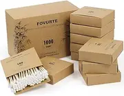 FOVURTE Bamboo Cotton Swabs 1000 Count - Natural Cotton Swab with Round Head Tips, Double Tipped Ear Sticks, Wooden Cotton Buds for Cleaning Travel Makeup