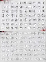 [Kwan Crafts] 2 Sheets Different Style Daily Life Pattern Clear Stamps for Card Making Decoration and DIY Scrapbooking