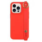 For iPhone 14 Pro Candy Color TPU Matte Phone Cover Hand Strap Kickstand Drop-proof Back Case