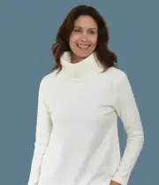 NWT Talbots Ivory Microfleece Funnel Neck Fleece Pullover Top Size LARGE