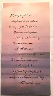Hallmark Love Greeting Card- "It's easy to get lost in a daydream of " NEW(A33)