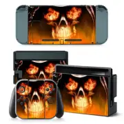 For Nintendo Switch Skull Flames Console & Joy-Con Controller Decal Vinyl Skin