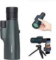 Monocular Night Vision and Day, Monocular Telescope for Smartphone,10-30x Zoomable Monoculars Night Vision, FMC BAK4 Monocular Scope with Smartphone Adapter and Upgraded Tripod Army Green