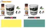 Ammann Roller Yellow & Aqua Green Paint High Endurance Enamel Paint 1 Litre Tins