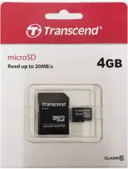 Transcend 4GB MicroSDHC Memory Card + Adapter for Samsung Galaxy S5 S7 S9 S10