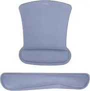 MOSISO Wrist Rest Support for Mouse Pad & Keyboard Set, Ergonomic Mousepad Non-Slip Base Home/Office Pain Relief & Easy Typing Cushion with Neoprene Cloth & Raised Memory Foam, Lavender Gray