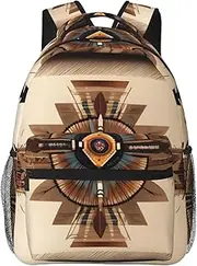 [CHRYSM] Backpack For Girls Boys Teens Schoolbag,Bookbag,Native American Painting Daypack For High School,College,Travel,Work, Black, One Size