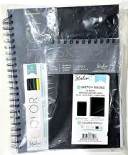 Studio C 2 Sketch Books 75 Sheets Premium Drawing Paper 6 Colored Pencils