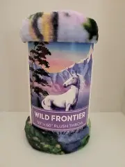 Wild Frontier Unicorn/Mtns. 50"x60" Plush Throw