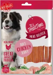 Meat Delites Chicken Jerky Soft Strip Dog Treat, 250G, Real Meat, Great Source o