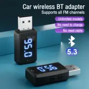 Bluetooth 5.3 2in1 Transmitter Receiver Car Wireless Audio Adapter USB 3.5mm Aux