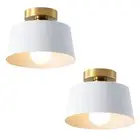 Ceiling Light Fixture, Hallway Ceiling Light with Gold Plate and White Shade,...