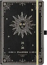 2025 Planner - 2025 Weekly Monthly Planner, Janaury 2025 - December 2025, 5.75" x 8.25", Faux Leather Planner 2025 with Back Pocket & 40 Notes Pages - The Sun